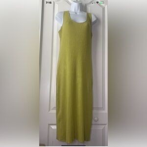Anthropologie Women’s Ribbed Sleeveless Scoop Neck Lime Green Maxi Dress…